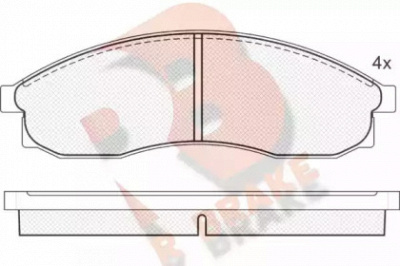 R BRAKE rb1147 -  Комплект тормозных колодок, дисковый тормоз